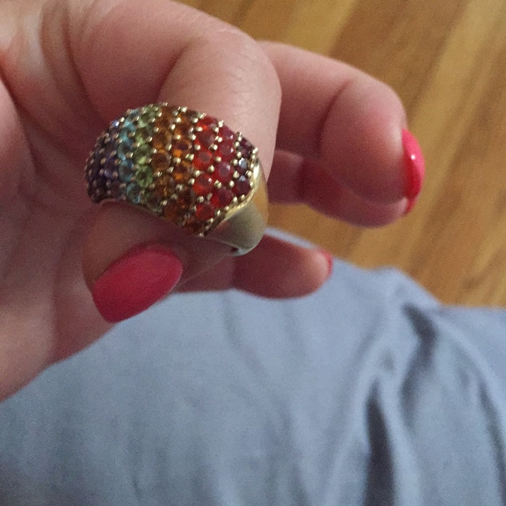 Multicolor sterling silver 925 stamped ring size 7